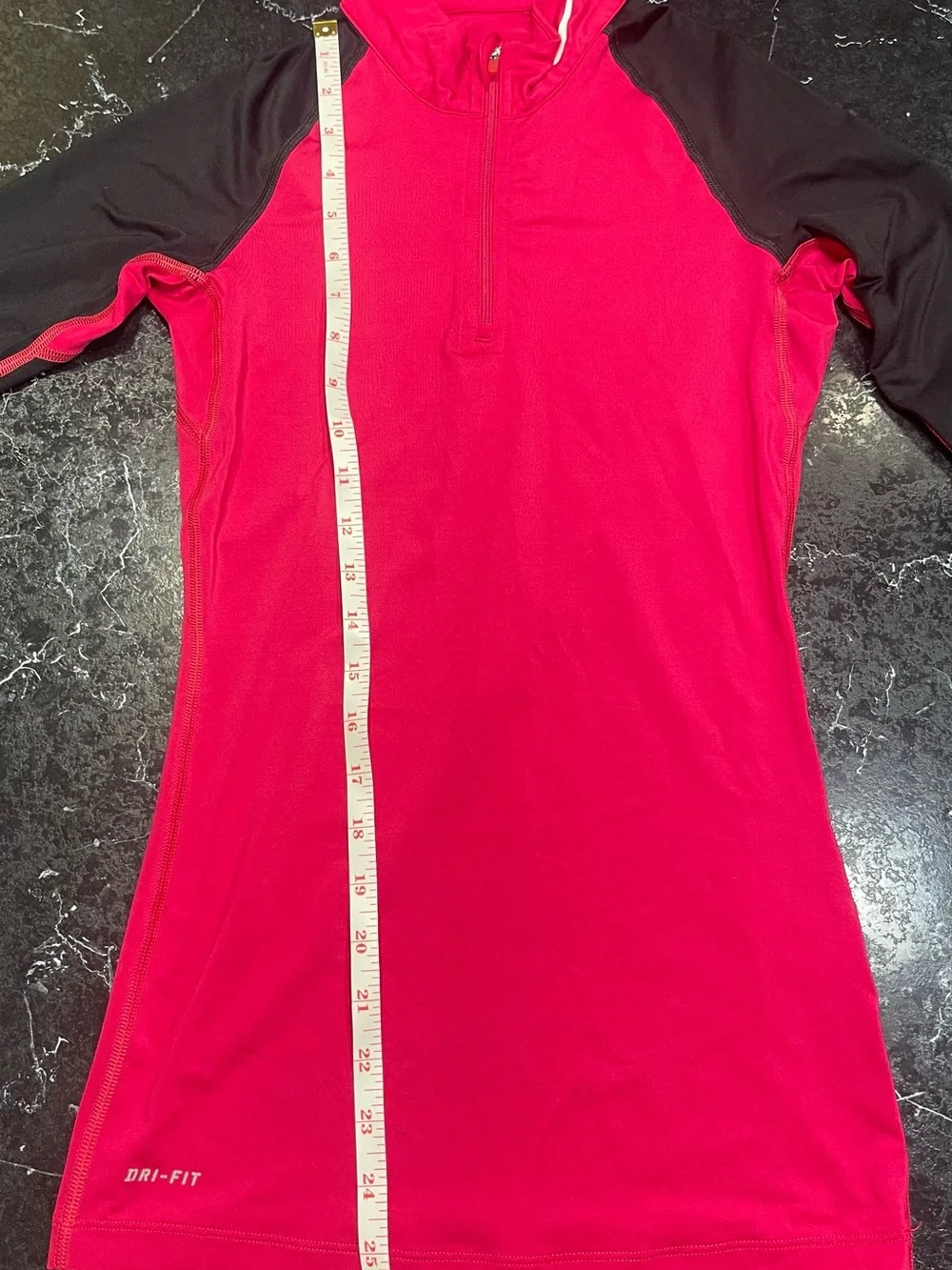 Nike Pro Dri-FIT Women’s Pink Black 1/4 Zip Athletic Running Top XS